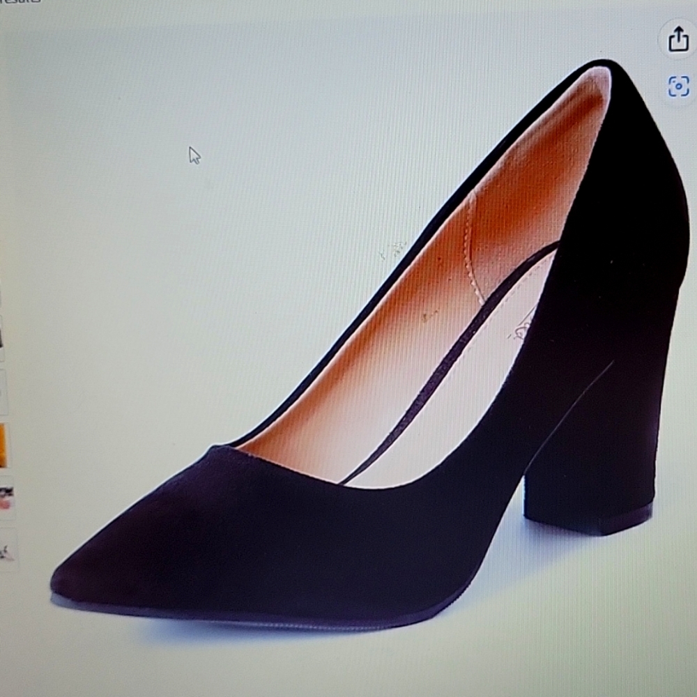 Heel the World IN3 Black suede block Heel pointed toe pumps size 9 New in Box…